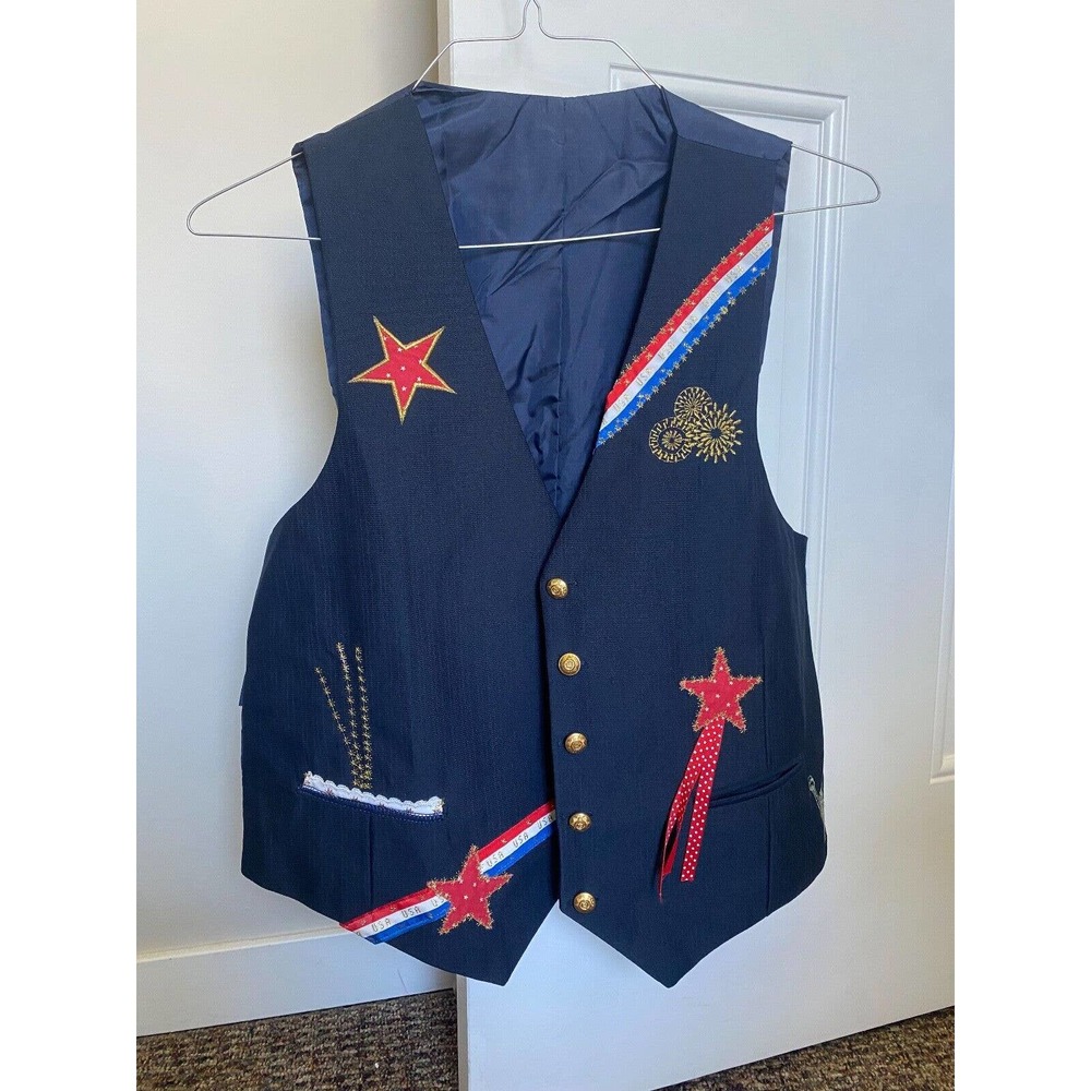 American Flag Vest Patriotic Liberty Waistcoat